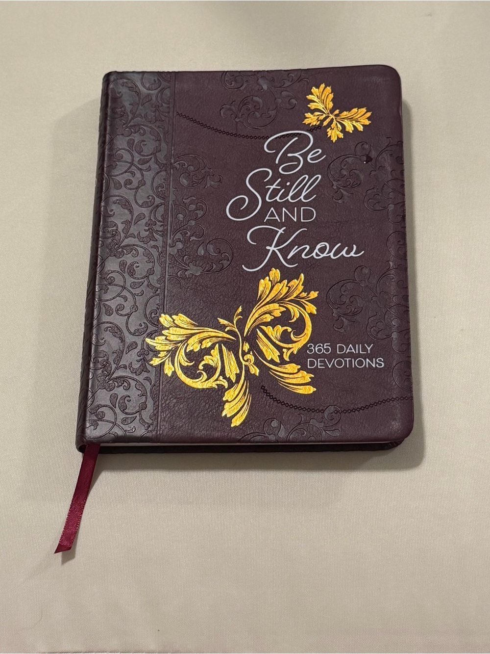 Be Still and Know 365 Daily Devotions - Burgundy Gold Devotional Journal